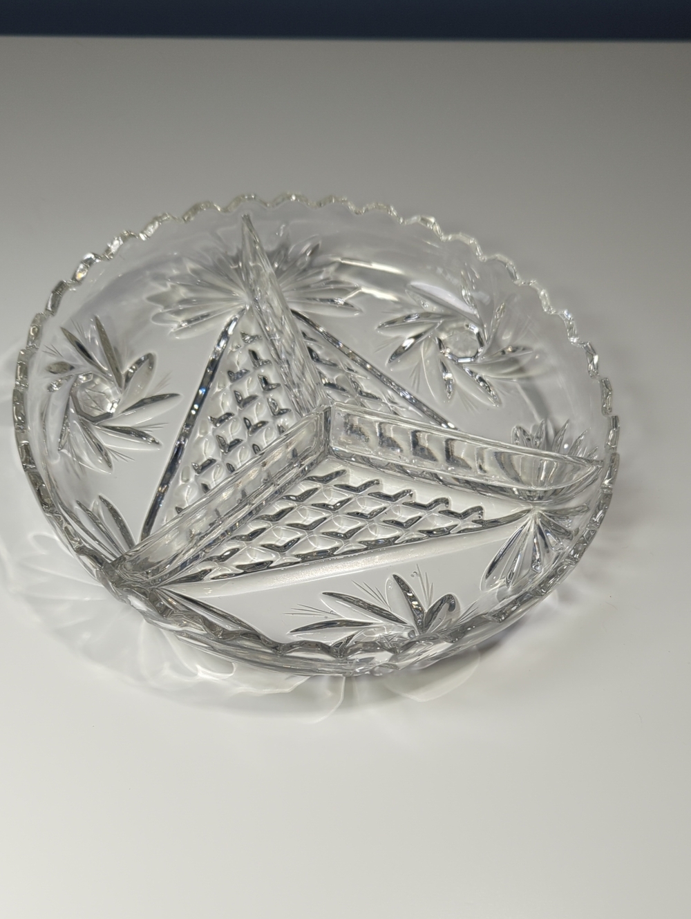 Vintage Cristaluxe 24% Lead Crystal Serving Dish – Mint Condition – Original Box